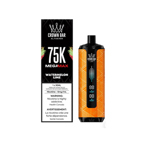 Al Fakher Mega Max 75K Watermelon Lime disposable vape with up to 75K puffs and dual mode in Canada
