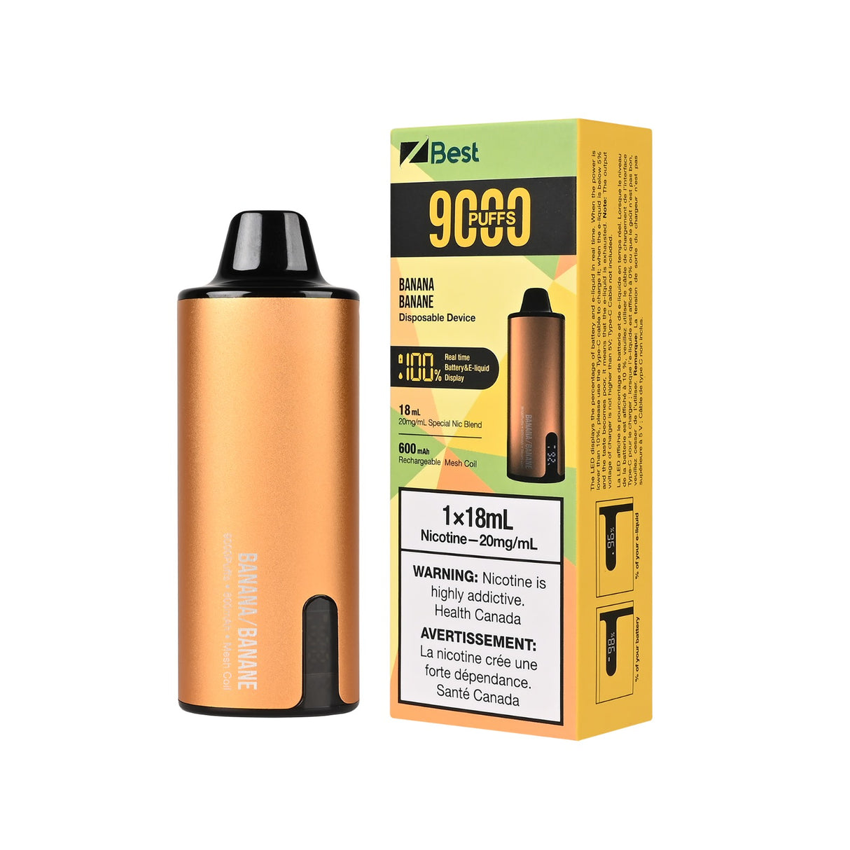 ZBEST 9000 DISPOSABLE VAPE - BANANA