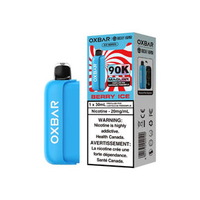OXBAR x Rocky Vapor Berry Ice Maglink 90K replacement pod and Ice Series packaging, 30mL, 20mg/mL nicotine salt