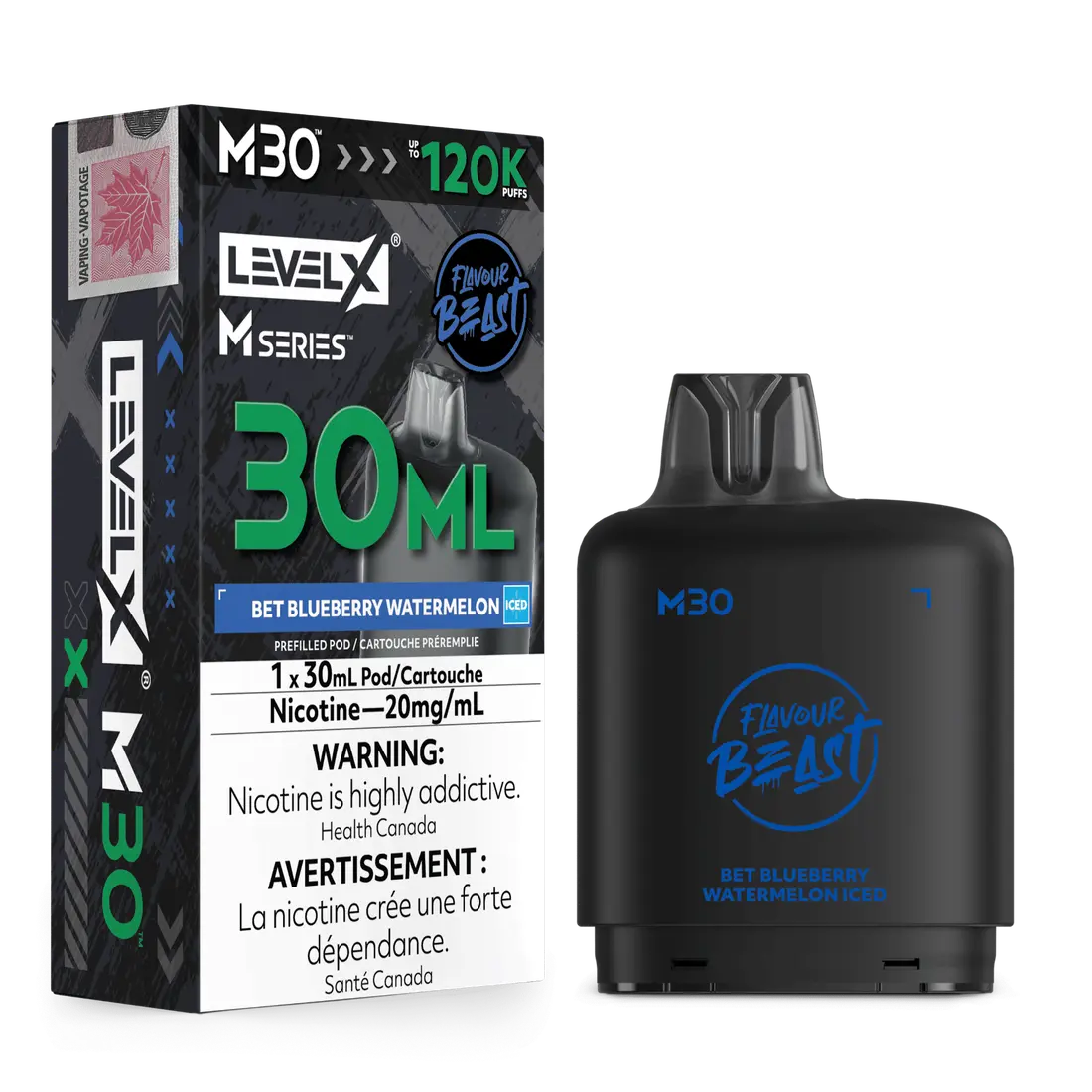 Bet Blueberry Watermelon Iced Level X M Series 30mL Pod 120K