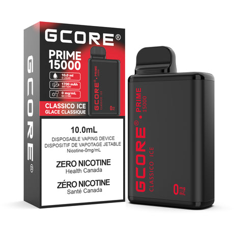 Gcore Prime 15K Zero Nicotine Disposable Vape 15000 Puffs Classico Ice