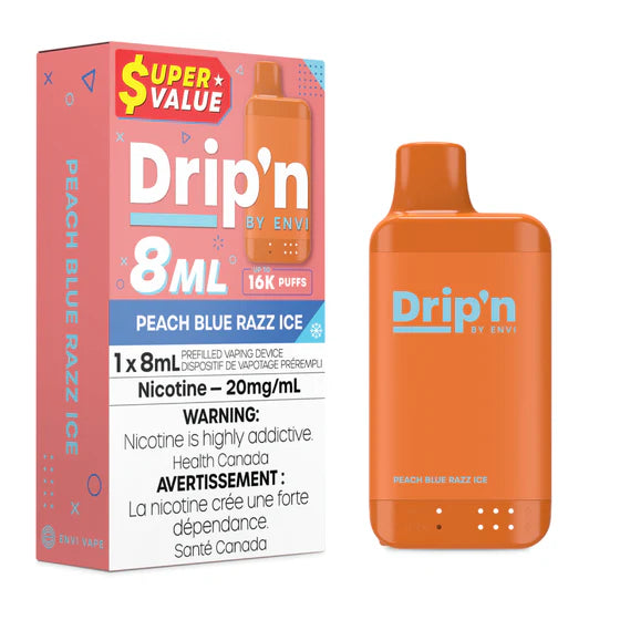 Peach Blue Razz Ice - Drip'n by Envi 16k Disposable Vape