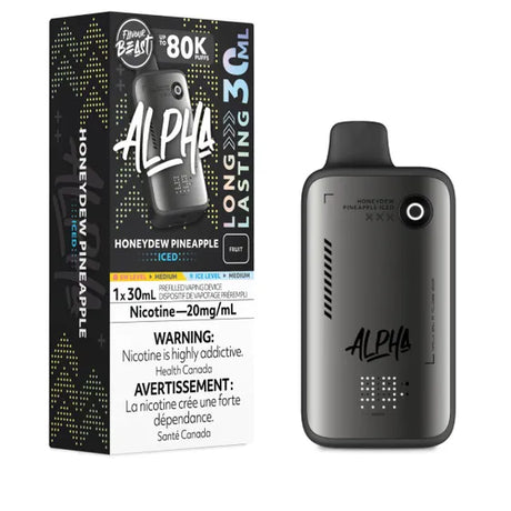 Honeydew Pineapple Iced Flavour Beast Alpha 80K Disposable Vape with honeydew pineapple flavour