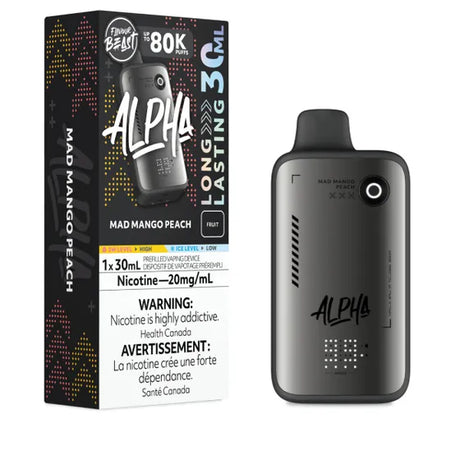 Mad Mango Peach Flavour Beast Alpha 80K Disposable Vape 30mL with 20mg nicotine