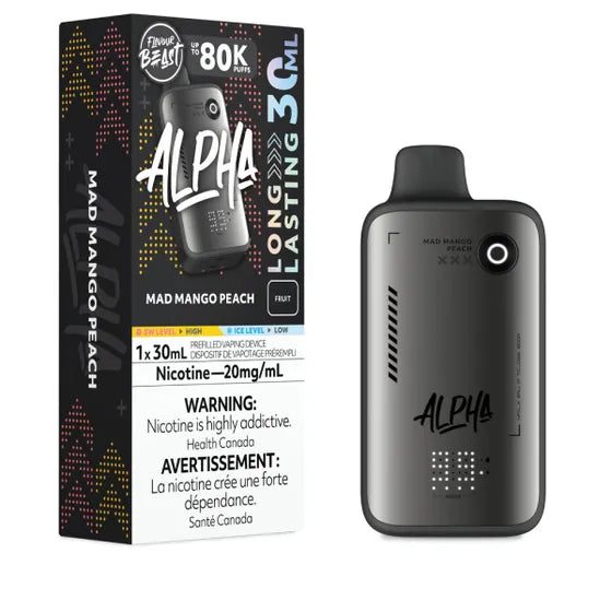 Mad Mango Peach Flavour Beast Alpha 80K Disposable Vape 30mL with 20mg nicotine