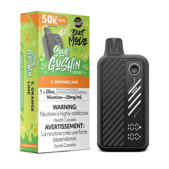 Sour Gushin S. Orange Lime - Flavour Beast BeastMode Max 2 50K Disposable Vape