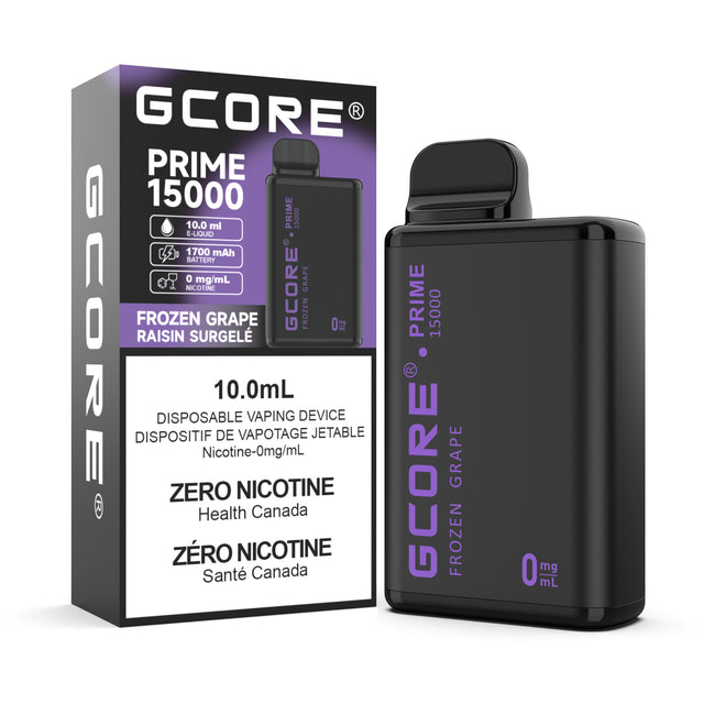 Gcore Prime 15K Zero Nicotine Disposable Vape 15000 Puffs Frozen Grape