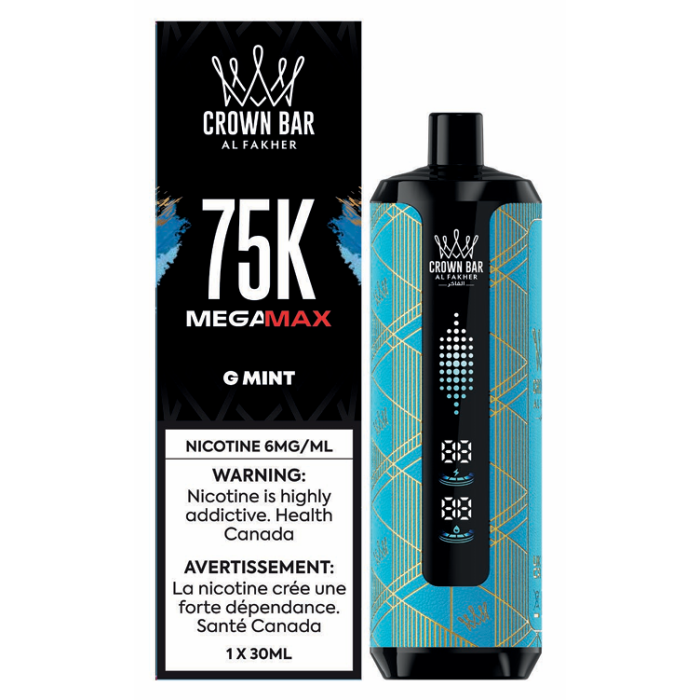 Crown Bar Al Fakher MEGAMAX 75K Gum Mint disposable vape – chewing gum with mint finish – 75,000 puffs