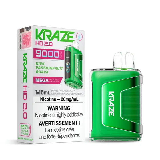 Kraze HD 2.0 Disposable Vape 9000 Puffs - Kiwi Passionfruit Guava