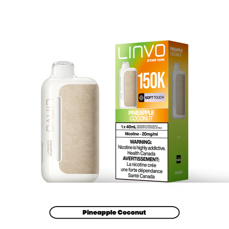 Pineapple Coconut Linvo Star 150K disposable vape device and packaging