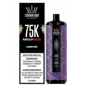 Crown Bar Al Fakher MEGAMAX 75K Disposable Vape Lush Ice | 75,000 Puffs, 30mL, 6mg Nicotine