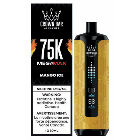 Crown Bar Al Fakher MEGAMAX 75K Mango Ice disposable vape – 75,000 puffs