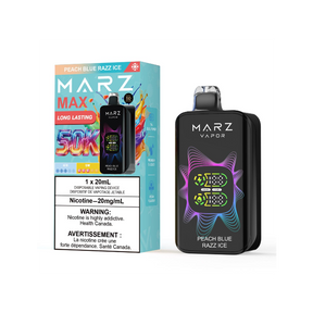 Peach Blue Razz Ice MARZ Max 50K disposable vape