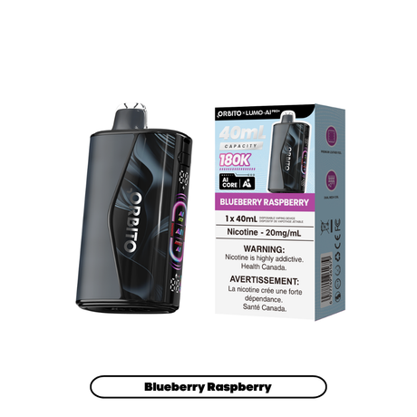 Blueberry Raspberry ORBITO LUMO AI Pro+ 180K disposable vape