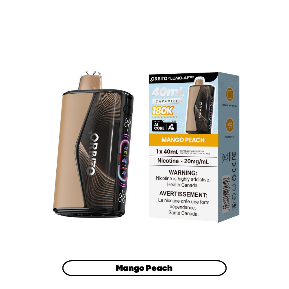 Mango Peach ORBITO LUMO AI Pro+ 180K disposable vape