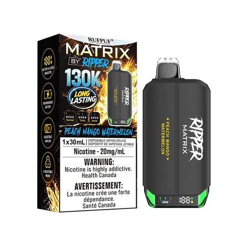 Peach Mango Watermelon Ripper Matrix 130K disposable vape