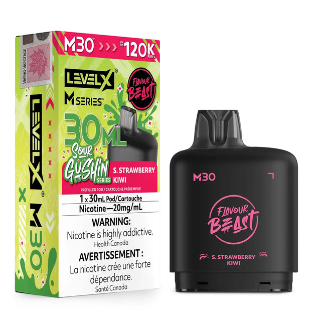 S. Strawberry Kiwi Level X M Series 30mL Pod 120K