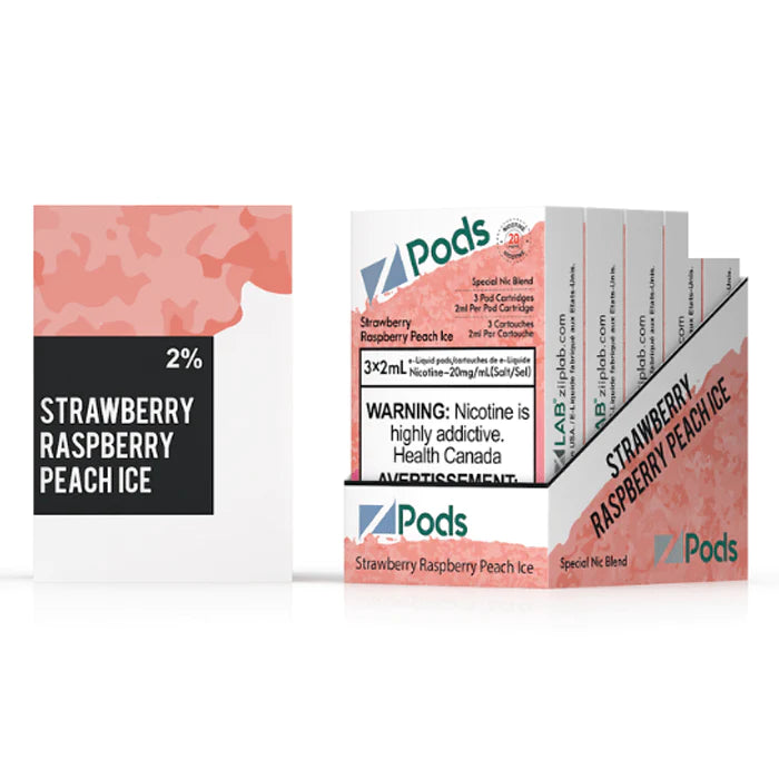 STRAWBERRY RASPBERRY PEACH ICE  - Z PODS ( SUPREME NIC BLEND)