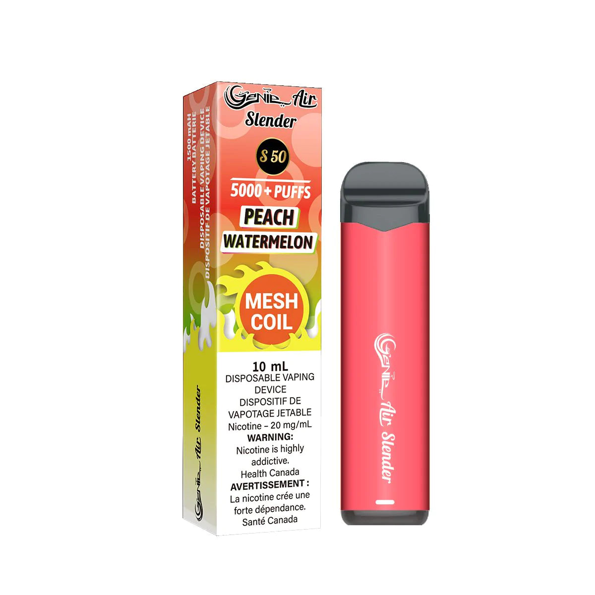 Peach Watermelon - Genie Air Slender 5000 Puffs-  Synthetic
