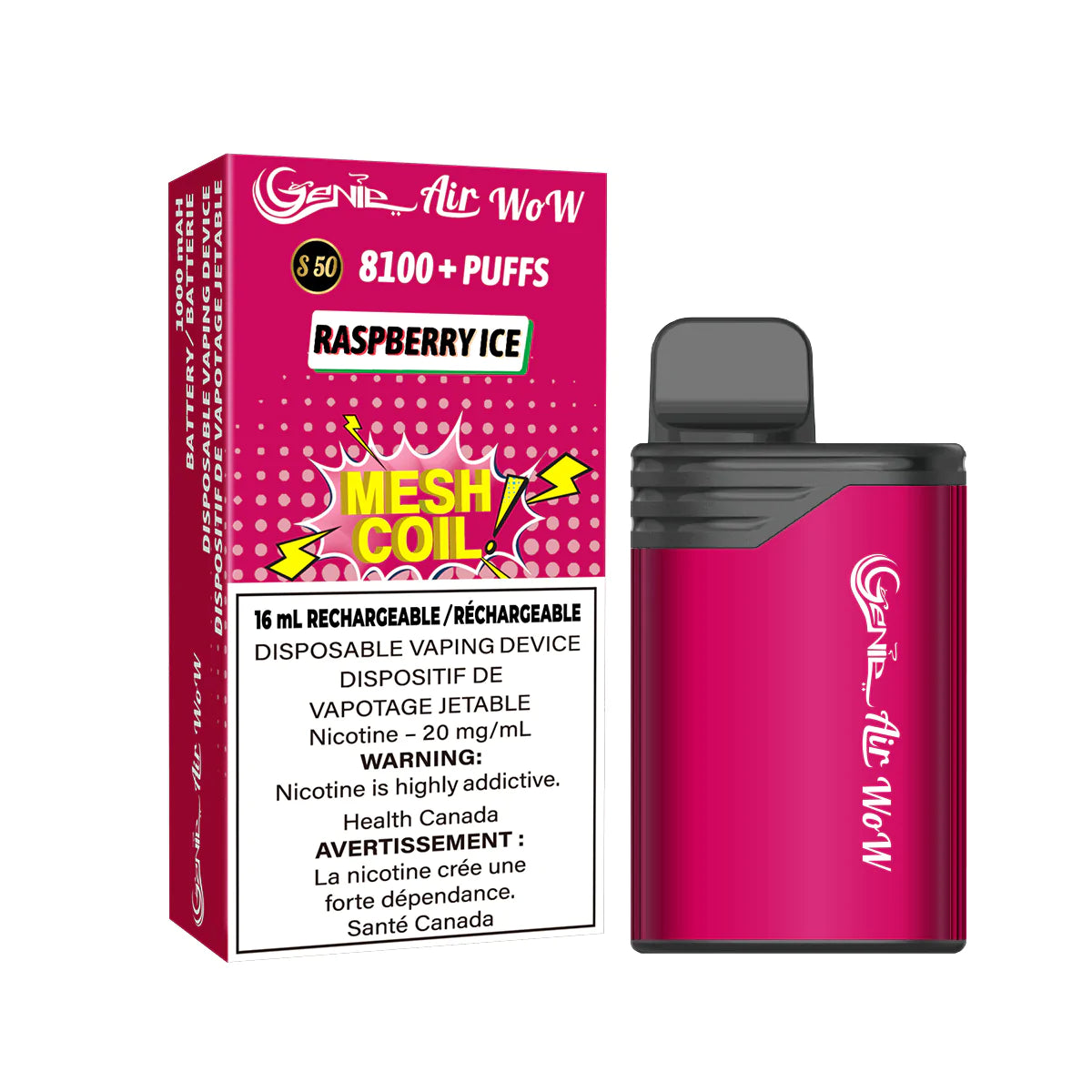 GENIE AIR WOW - RASPBERRY ICE (SYNTHETIC)