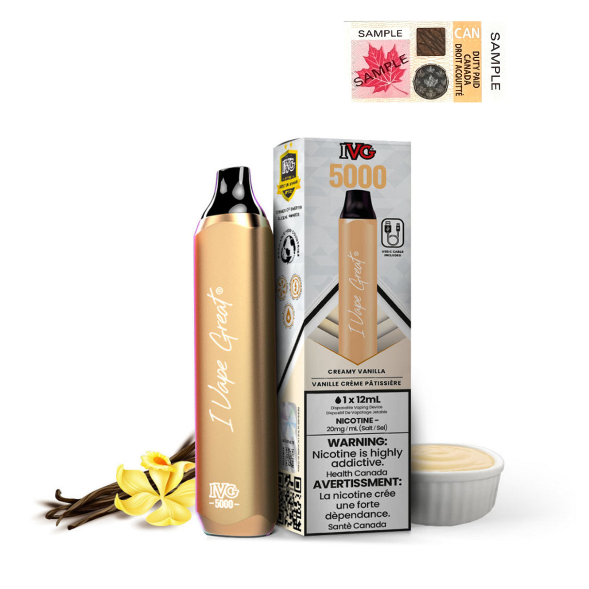 Great White  - IVG Bar Max 5000 Puffs Disposable Vape